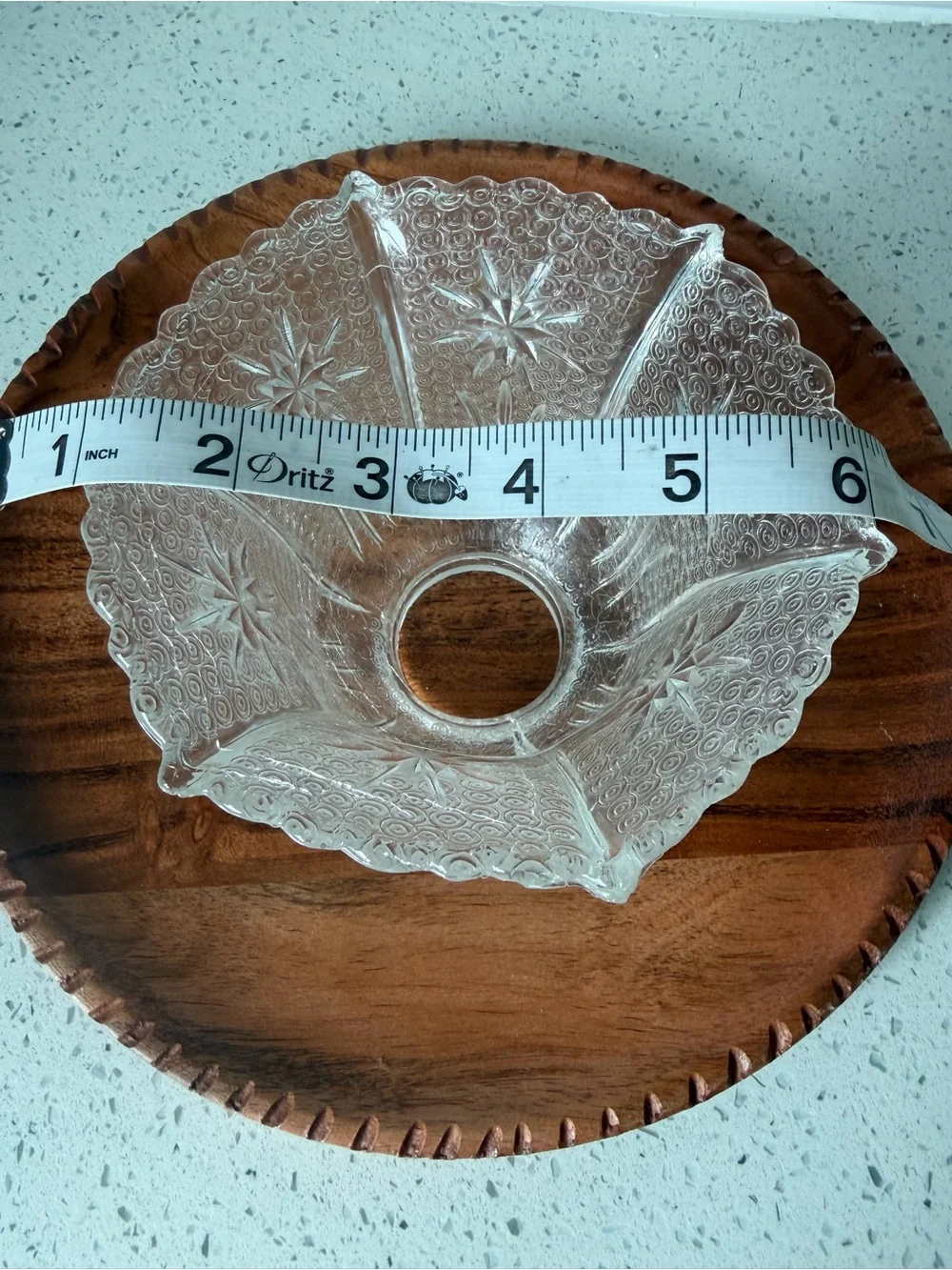 Clear Pressed Glass Lamp Shade with Starburst Pattern